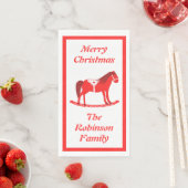 Serviette En Papier Noël scandinave Cheval Rocse Custom (En situation)