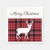 Serviette En Papier Noël Scottish Red Tartan Plaid Motif Stade (Devant)