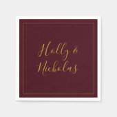 Serviette En Papier Noël simple et élégant | Napkins Mariage rouge (Devant)