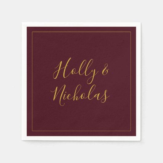 Serviette En Papier Noël simple et élégant | Napkins Mariage rouge (Devant)