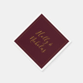 Serviette En Papier Noël simple et élégant | Napkins Mariage rouge (Coin)
