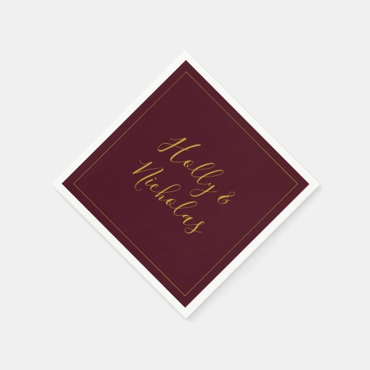 Serviette En Papier Noël simple et élégant | Napkins Mariage rouge (Coin)