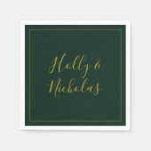 Serviette En Papier Noël simple et élégant | Serviettes Mariages verte (Devant)