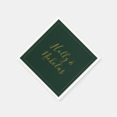 Serviette En Papier Noël simple et élégant | Serviettes Mariages verte (Coin)
