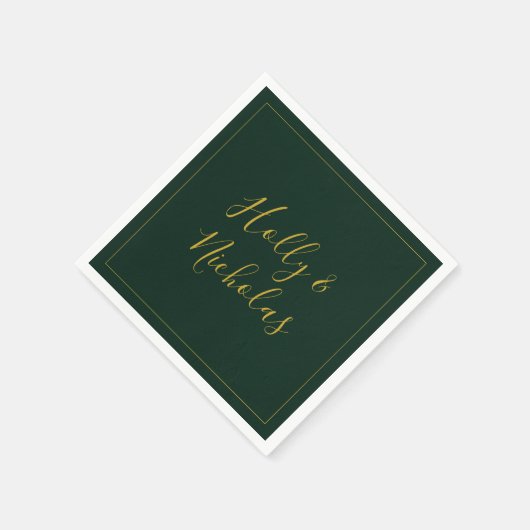 Serviette En Papier Noël simple et élégant | Serviettes Mariages verte (Coin)