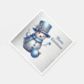 Serviette En Papier Noël Snowman Élégant Vacances d'hiver (Coin)
