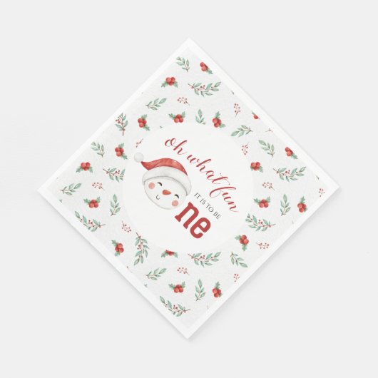 Serviette En Papier Noël Snowman Holly Premier anniversaire (Coin)