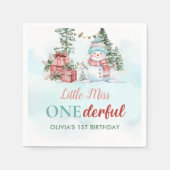 Serviette En Papier Noël Snowman premier anniversaire (Devant)