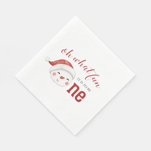 Serviette En Papier Noël Snowman premier anniversaire (Coin)