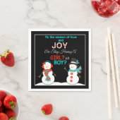 Serviette En Papier Noël Snowman Révélation de genre serviettes (En situation)