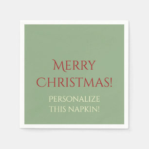Serviette En Papier Noël Solid 05-Green-PAPER FÊTE NAPKINS