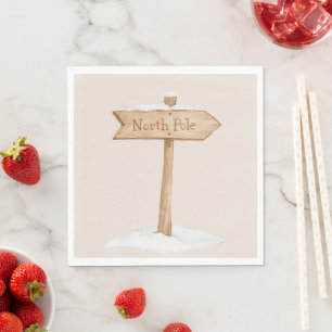 Serviette En Papier Noël sous la neige au Pôle Nord