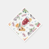 Serviette En Papier Noël Spirit Alcool Boire Aquarelle Mariage (Coin)