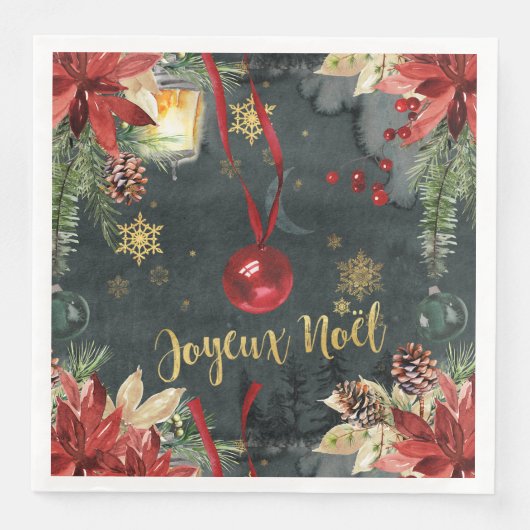 Serviette En Papier Noël Splendor Joyeux Noel (Devant)