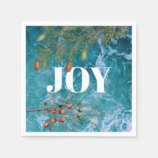 Serviette En Papier Noël Summer Ocean Beach Joie (Devant)