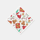 Serviette En Papier Noël Symboles mignons Enfants (Coin)