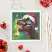 Serviette En Papier Noël T-Rex 2 (En situation)