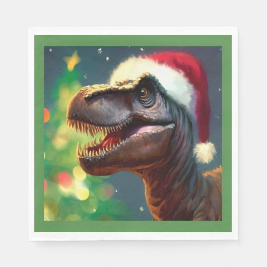 Serviette En Papier Noël T-Rex 2 (Devant)
