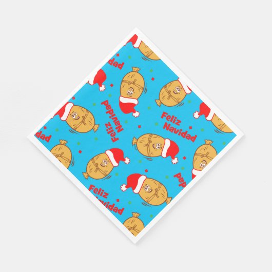 Serviette En Papier Noël Tamales Motif (Coin)