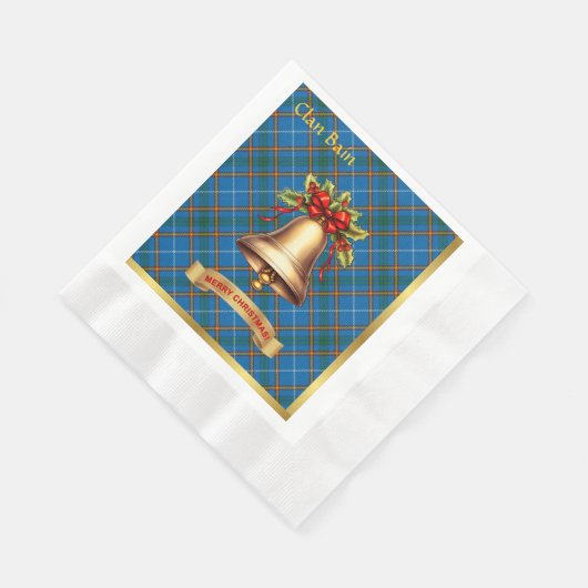 Serviette En Papier Noël Tartan personnalisé Bain (Coin)