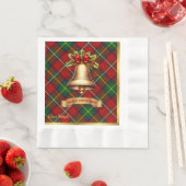 Serviette En Papier Noël Tartan Personnalisé Boyd (En situation)