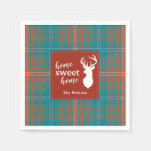 Serviette En Papier Noël Tartan Plaid Clan Wilson Personnalisé (Devant)