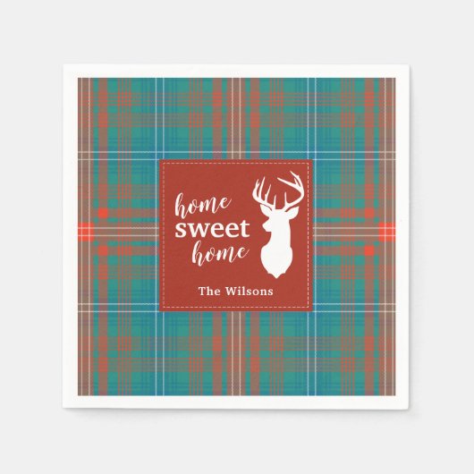 Serviette En Papier Noël Tartan Plaid Clan Wilson Personnalisé (Devant)