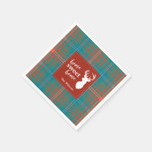 Serviette En Papier Noël Tartan Plaid Clan Wilson Personnalisé (Coin)