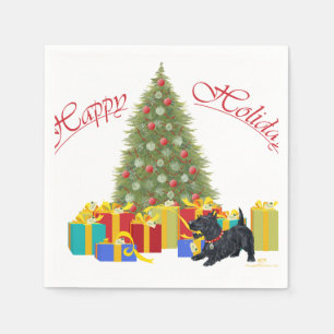 Serviette En Papier Noël Terrier Écossais
