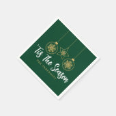 Serviette En Papier Noël 'Tis Season Vert Or, Blanc Famille (Coin)