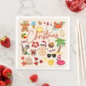 Serviette En Papier Noël tropical (En situation)