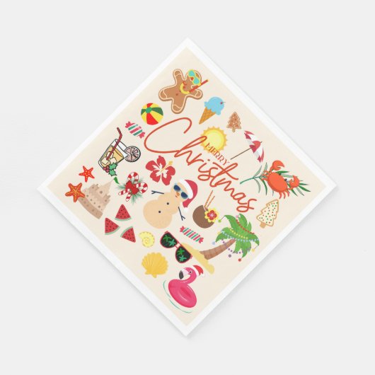 Serviette En Papier Noël tropical (Coin)