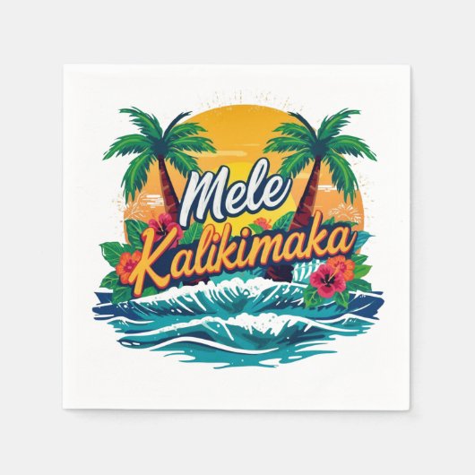 Serviette En Papier Noël tropical de Mele Kalikimaka (Devant)