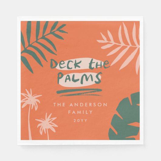 Serviette En Papier Noël tropical moderne (Devant)