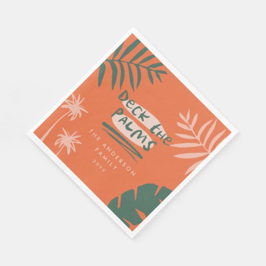 Serviette En Papier Noël tropical moderne (Coin)