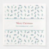 Serviette En Papier Noël turquoise Mistletoe (Devant)