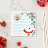 Serviette En Papier Noël Vacances hiver Polar Ours Baby shower (En situation)