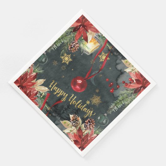 Serviette En Papier Noël Vacances Splendor Joyeuses Vacances (Coin)