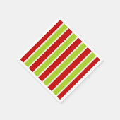 Serviette En Papier Noël Vacances Vert & Rouge Motif (Coin)