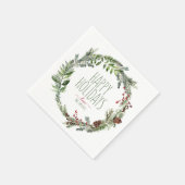 Serviette En Papier Noël / Vacances | Wreath À feuillage persistant (Coin)