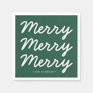 Serviette En Papier Noël vert moderne personnalisé