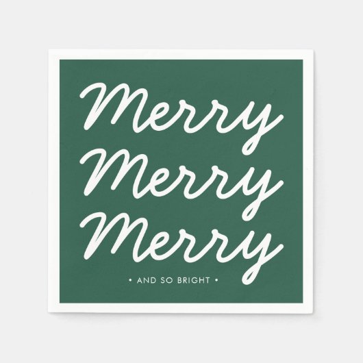 Serviette En Papier Noël vert moderne personnalisé (Devant)