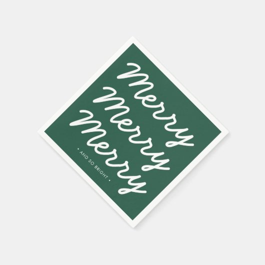 Serviette En Papier Noël vert moderne personnalisé (Coin)