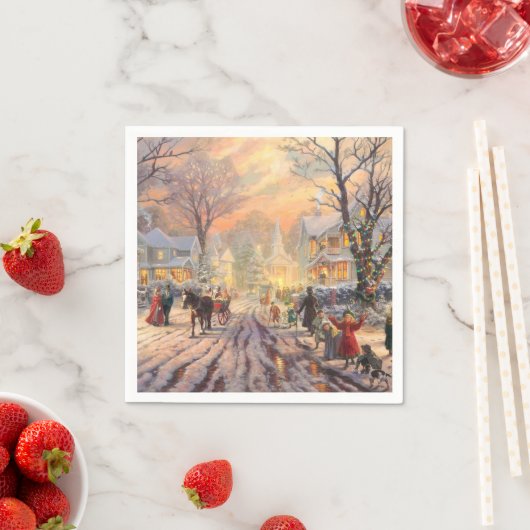 Serviette En Papier Noël victorien (En situation)