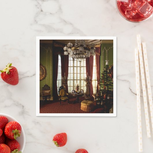 Serviette En Papier Noël victorien - Napkins (En situation)