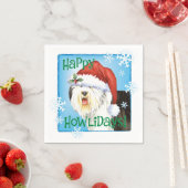 Serviette En Papier Noël Vieux anglais Sheepdog Naples (En situation)