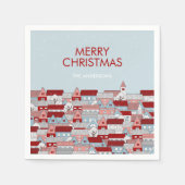 Serviette En Papier Noël Village Vacances Papier Napkin (Devant)