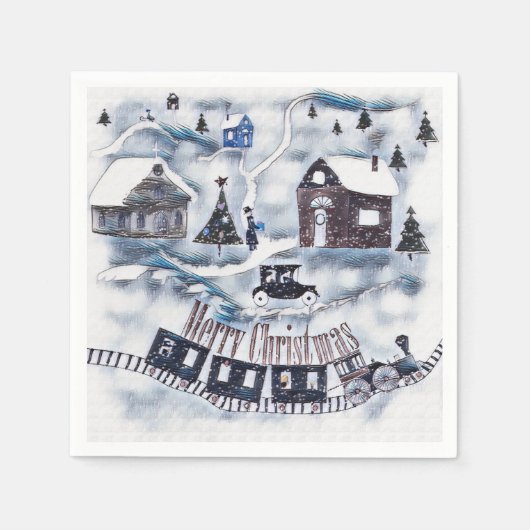 Serviette En Papier Noël, Vintage (Devant)