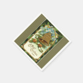 Serviette En Papier Noël vintage Bell et Pinecones (Coin)