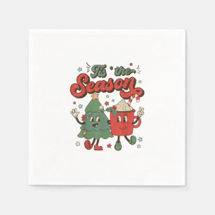 Serviette En Papier Noël Vintage C'Est La Saison Arbre de Noël Co